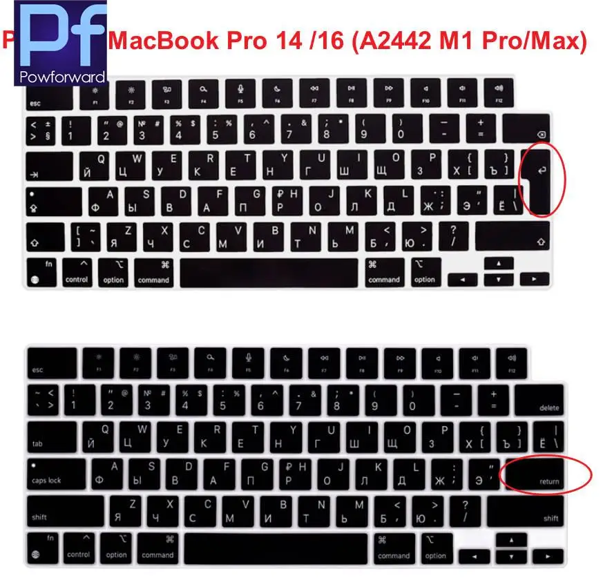 pre MacBook Pro 14 palcový 2022 A2442 M1 Pro/Max & MacBook Pro 16-palcové A2485 A 2442 A2485 ruský jazyk, Silikónový Kryt Klávesnice . ' - ' . 0