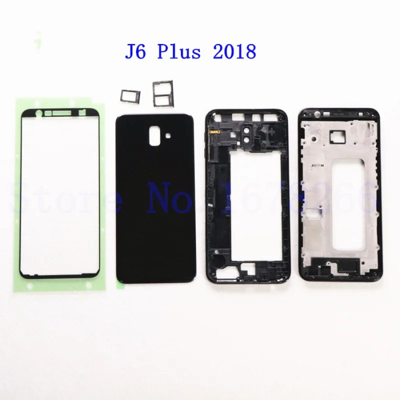 Pre SAMSUNG Galaxy J6 plus 2018 J6+ J610 J610F J610FN J610G Plný Bývanie LCD panel Kryt Strede Rámu J6+ kryt Batérie Prípade . ' - ' . 0