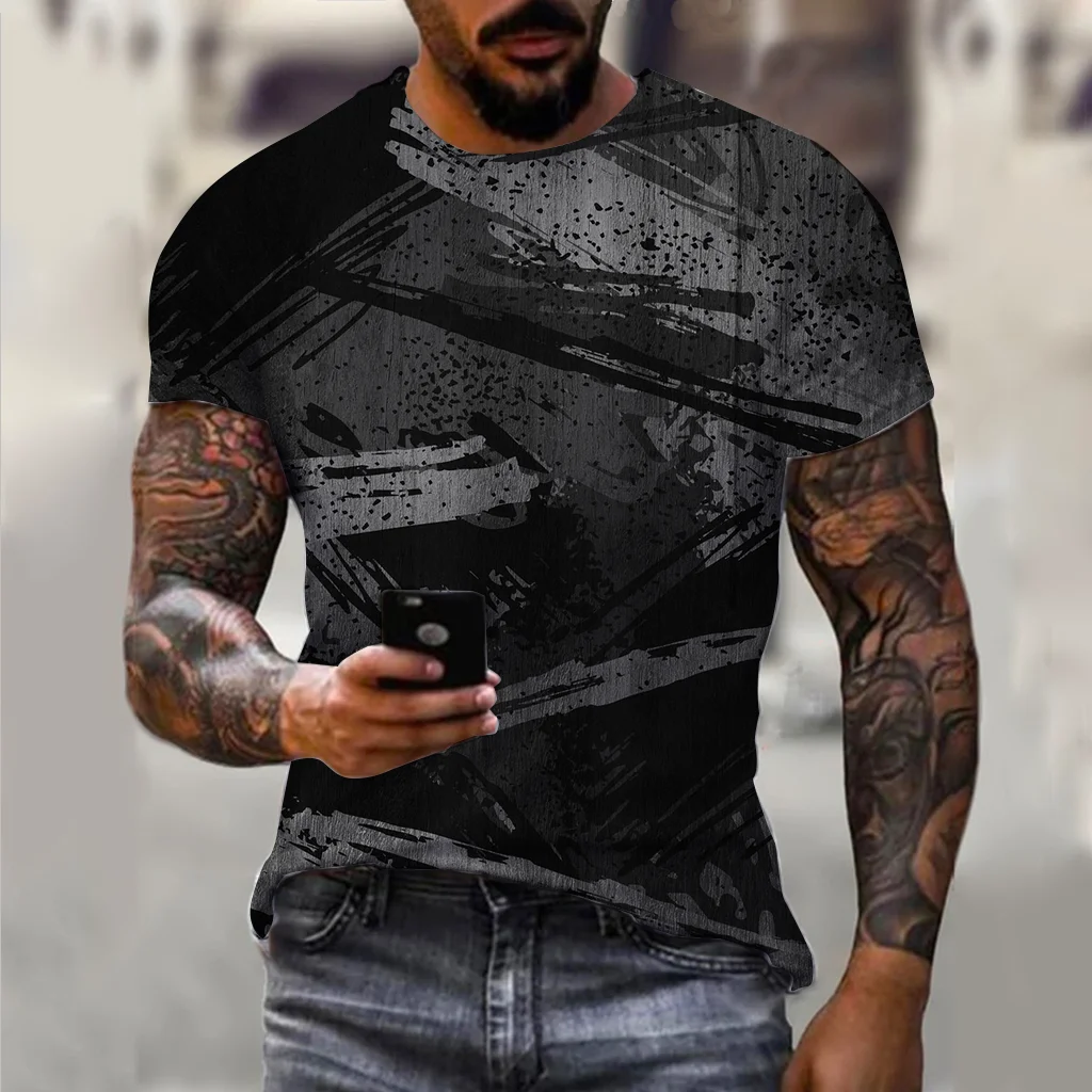 Pruhované Tričko pre Mužov Oblečenie Nadrozmerná Tee Tričko Muž Grafické T-shirts 3D Full Tlač Lete Bežné Krátky Rukáv Topy Módy v . ' - ' . 0