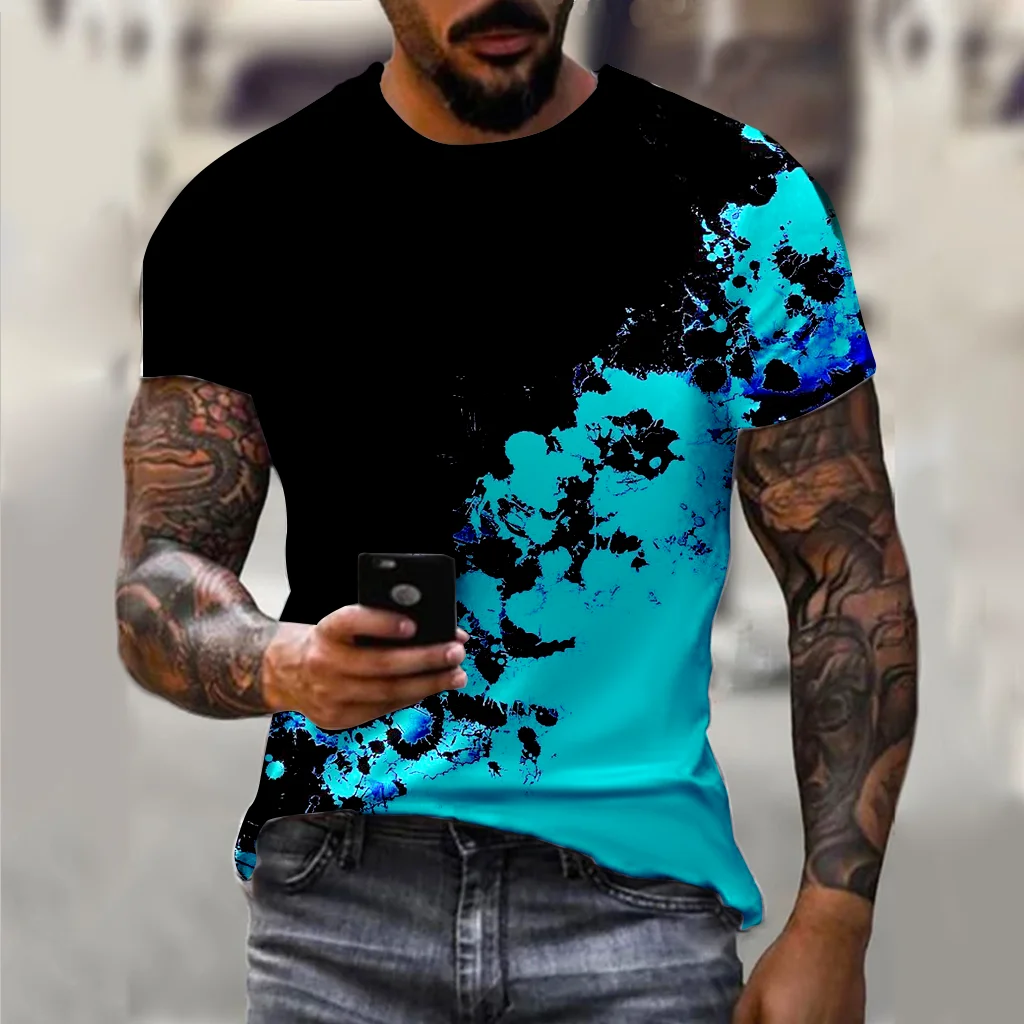 Pruhované Tričko pre Mužov Oblečenie Nadrozmerná Tee Tričko Muž Grafické T-shirts 3D Full Tlač Lete Bežné Krátky Rukáv Topy Módy v . ' - ' . 1
