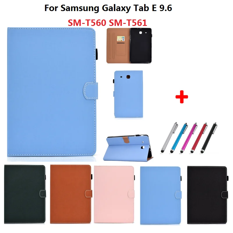 Puzdro pre Samsung Galaxy Tab E 9.6 T560 T561 SM-T560 SM-T561 Magnetický Stojan Funda PU Kožené Kryt pre Samsung Tab E 9.6 Prípade Pero . ' - ' . 5