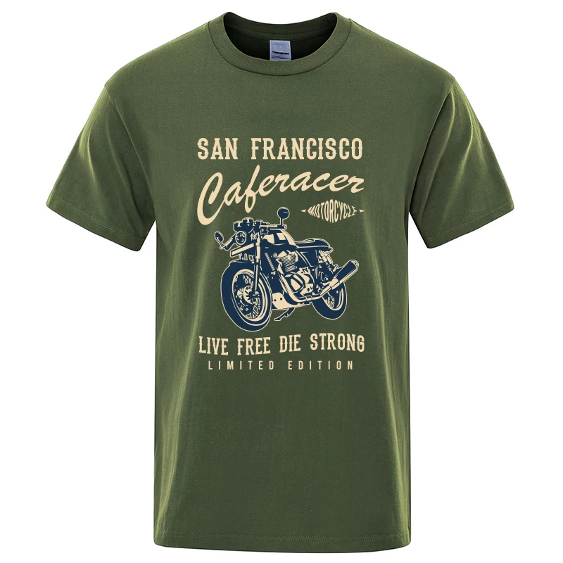 Pánske T-shirt Motocycle San Francisco Tlač Lete Crewneck Krátke Rukávy Nadrozmerné Priedušná Cool Tričká Topy Bežné Tshirts . ' - ' . 0