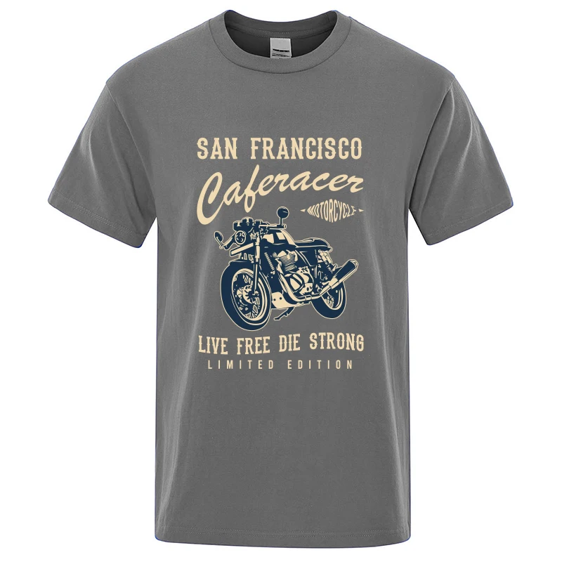 Pánske T-shirt Motocycle San Francisco Tlač Lete Crewneck Krátke Rukávy Nadrozmerné Priedušná Cool Tričká Topy Bežné Tshirts . ' - ' . 1