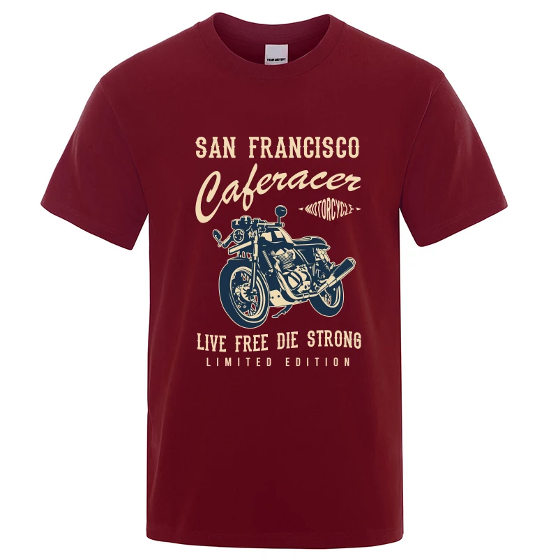 Pánske T-shirt Motocycle San Francisco Tlač Lete Crewneck Krátke Rukávy Nadrozmerné Priedušná Cool Tričká Topy Bežné Tshirts . ' - ' . 2