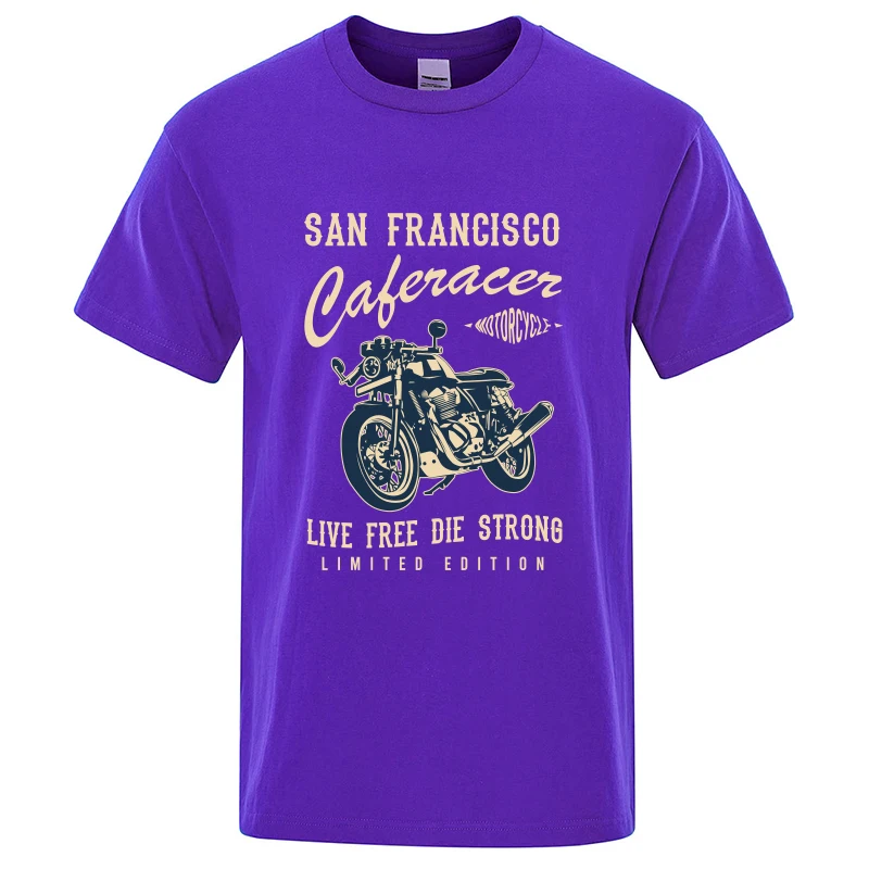 Pánske T-shirt Motocycle San Francisco Tlač Lete Crewneck Krátke Rukávy Nadrozmerné Priedušná Cool Tričká Topy Bežné Tshirts . ' - ' . 3