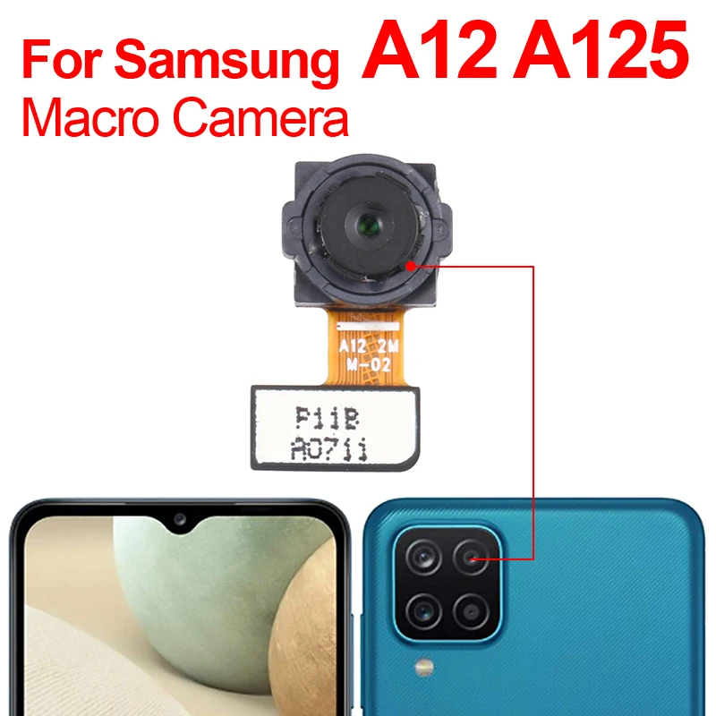 Pôvodné A12 Späť Fotoaparát, Predná Zadná Zadná Kamera Pre Samsung Galaxy A12 A125 A125FA 125M Hlavným Smerom Modul Kamery Flex Replaceme . ' - ' . 3