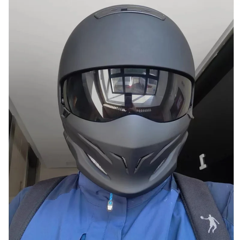 Samuraj Black Helmu Scorpion Motocyklové Prilby Capacete Osobnosti Zmes Plnú Tvár Prilba Lokomotíva Pol Prilba . ' - ' . 2