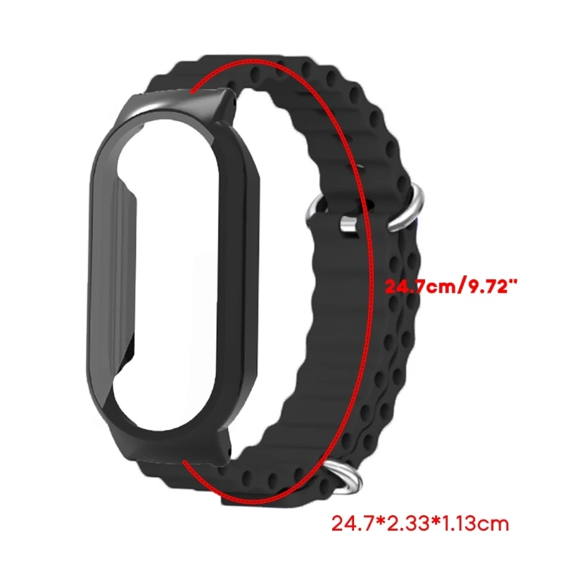 Silikónové Popruh Vodotesný Náramok+Prípade Kompatibilný pre Mi-Band 7 Smartwatch Módne Pásmo Pásu Anti-scratch Náramok . ' - ' . 5