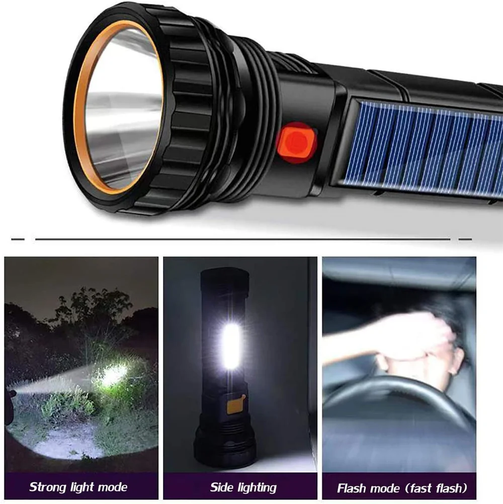 Solárne LED Baterka Nepremokavé Vonkajšie Flash Light 1000 Lumenov Nabíjateľná Solárna/USB Nabíjanie Núdzové Zásobovanie Strobe Light . ' - ' . 3