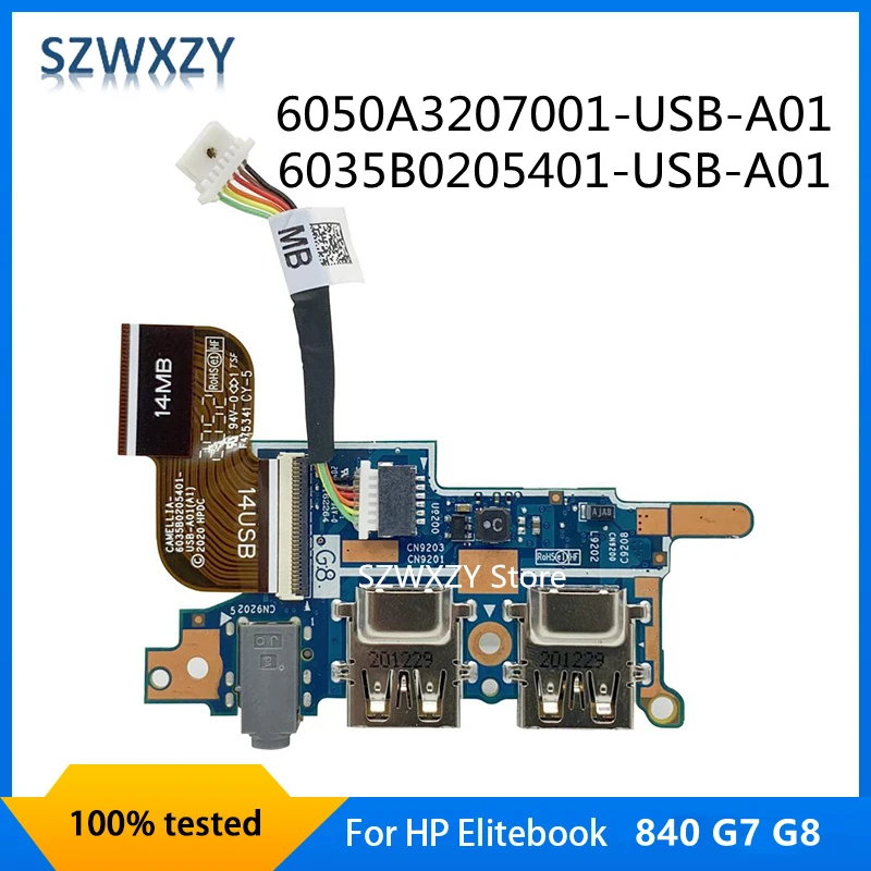SZWXZY Pre HP Elitebook 840 G7 G8 Notebooku USB Audio Kábel Dosky 6035B0205401-USB-A01 6050A3207001-USB-A01 M07207-001 . ' - ' . 0