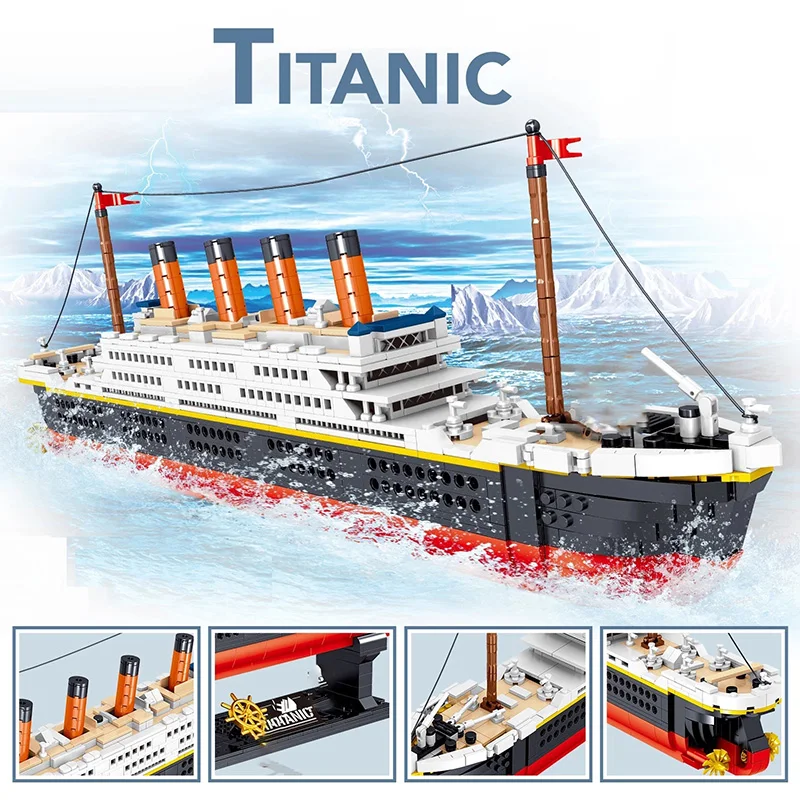 Titanic Výletnej Lode Model Bloky 1860/1288pcs Lode, Stavebné Bloky, Darček pre Deti Deti Home Office Ozdoby Rýchlo Sh . ' - ' . 4