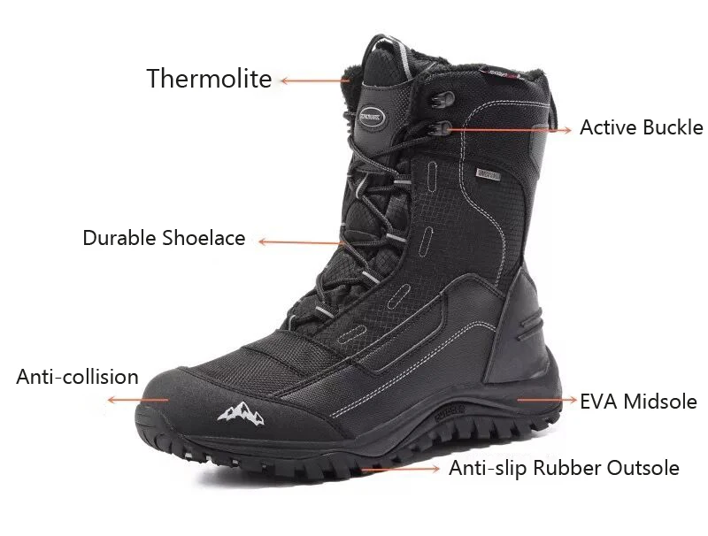 Unisex anti-slip nepremokavé 200g 3M Thinsualte turistické topánky dámske outdoor shockproof horolezectvo, turistiku, lyžovanie snow topánky . ' - ' . 4