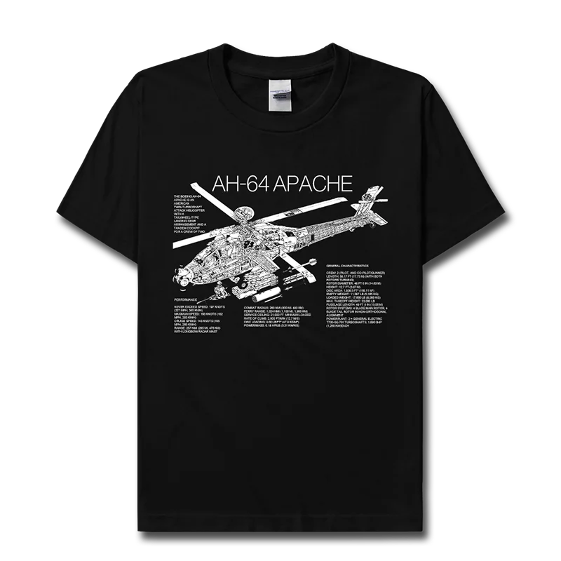 USA AH64 Apache gunship muži t-tričko Krátky rukáv šaty Dospievajúci Muž športové bavlna Streetwear módy topy bežné hip pop tees 03 . ' - ' . 3