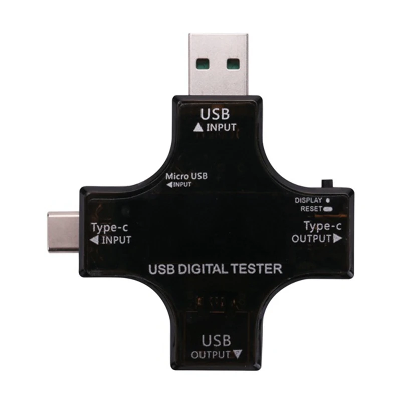 Usb Aktuálne Tester 2 V 1, Typ C, USB Tester Farebný Displej IPS Digitálny Voltmeter,Napätie,Prúd,Výkon,Teplota,So záťažou . ' - ' . 1