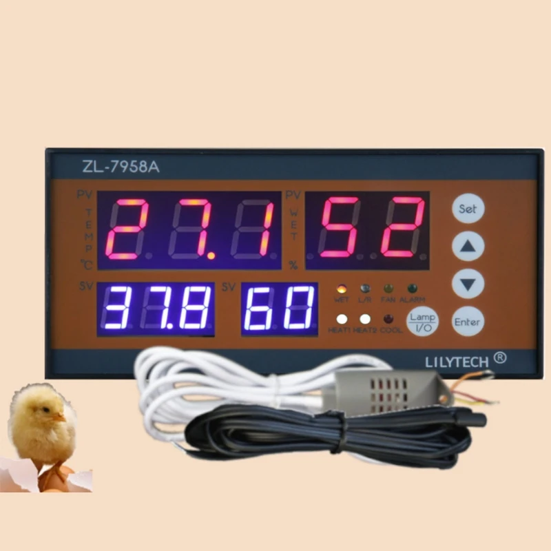 Vajcia Inkubátor Radič Termostat Hygrostat plne Automatické Ovládanie pre w/ Teplota Vlhkosť Senzor Normálny/Vysokej Accu . ' - ' . 3