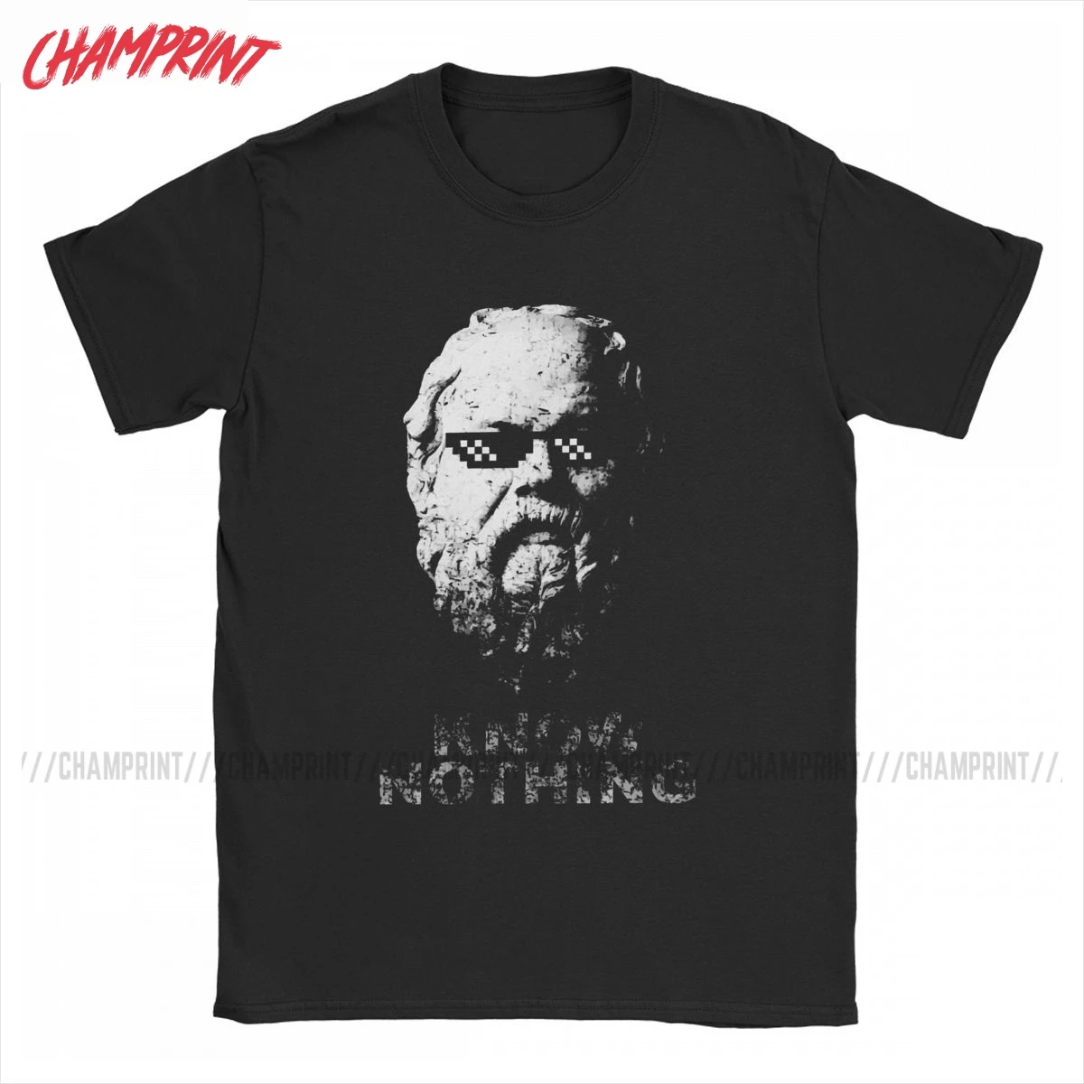 Vedieť Nič Filozof Sokrates T Shirt pre Mužov Čistej Bavlny Funny T-Shirt Platón Tee Tričko Krátky Rukáv Šaty, Tlačené . ' - ' . 0