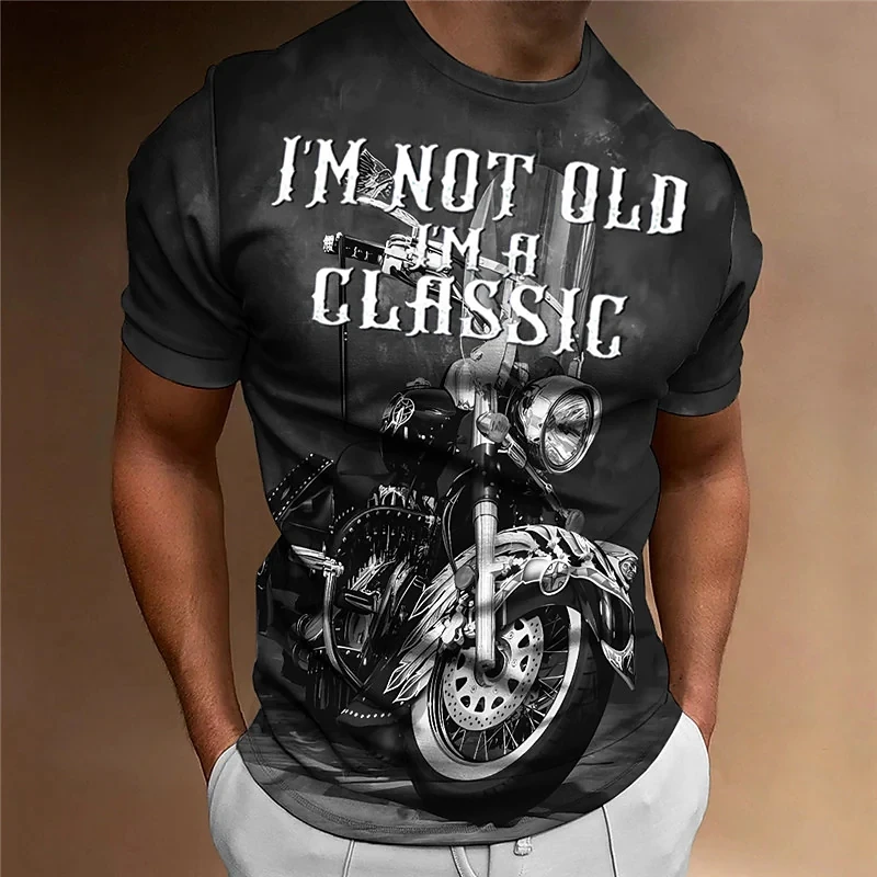 Vintage T-Shirt Pre Mužov Eagle Motorcyc 3d Tlač T-shirt Lete O Krk Krátky Rukáv Ulici Topy Nadrozmerné Tees Tričko Pánske Oblečenie . ' - ' . 0