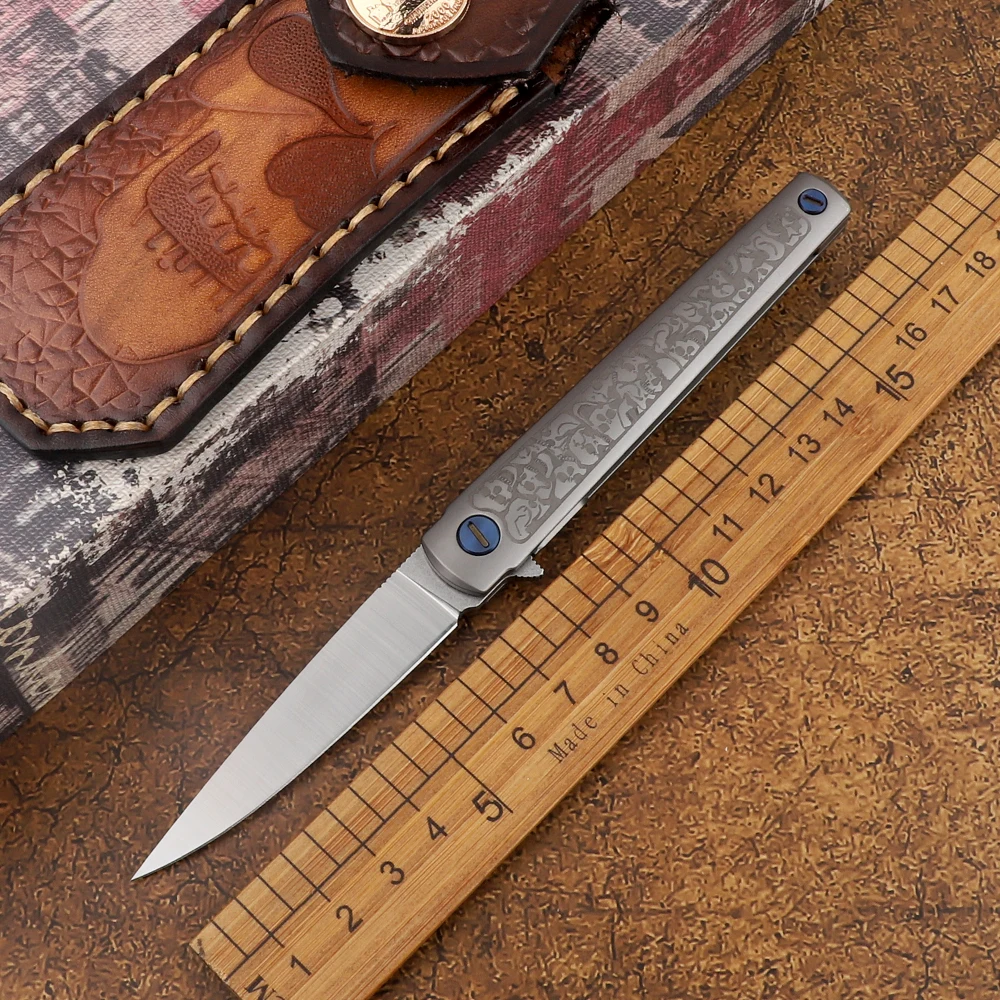 Vrecko MS3 vonkajšie ostré skladací nôž M390 čepeľ zliatiny titánu rukoväť prežitie poľovnícke taktické self-defense nástroj nôž . ' - ' . 0