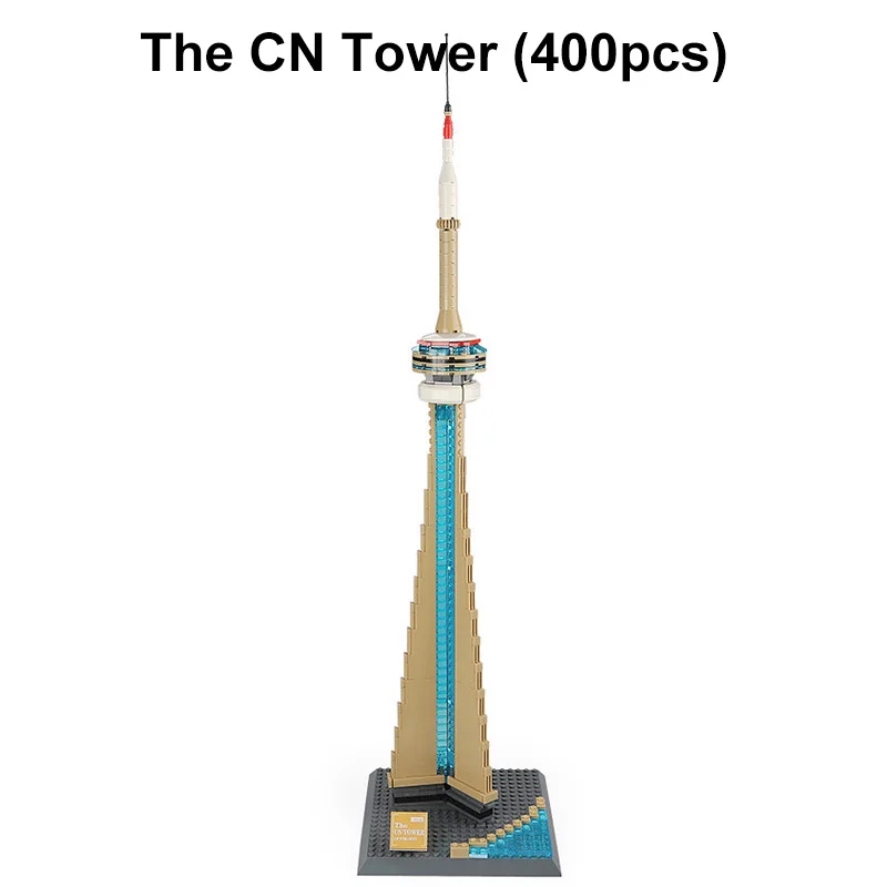 WANGE 400pcs svetoznámej Architektúry Toronto CN Tower Building Blocks Mesto, Orientačný bod Model Tehly Deti Vzdelávacie Hračka Darček . ' - ' . 3