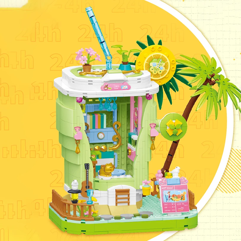 WLtoys Citrón Domu Model Stavebné Bloky 3D Beach rodnej Obce Domu Model Zostaviť Tehly Vzdelávacie Hračky Pre dievča Dary . ' - ' . 3