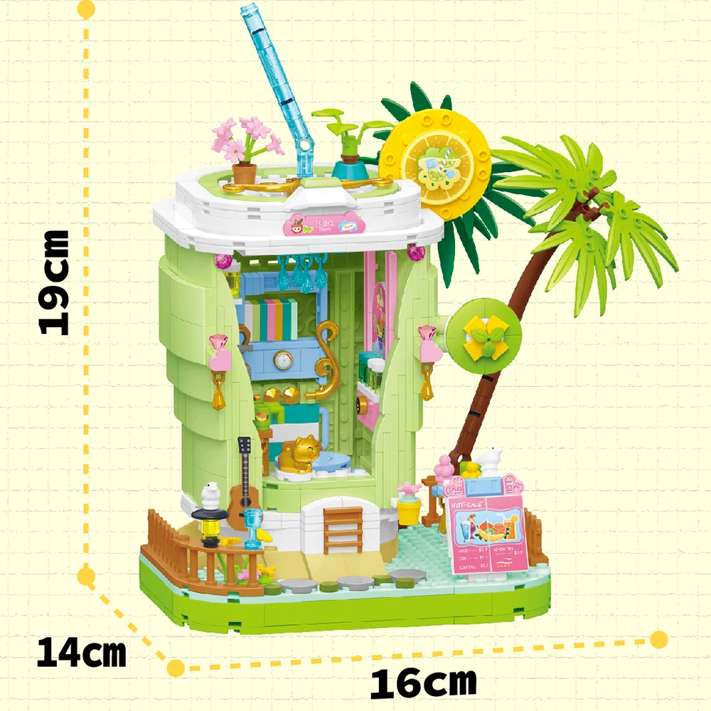 WLtoys Citrón Domu Model Stavebné Bloky 3D Beach rodnej Obce Domu Model Zostaviť Tehly Vzdelávacie Hračky Pre dievča Dary . ' - ' . 5