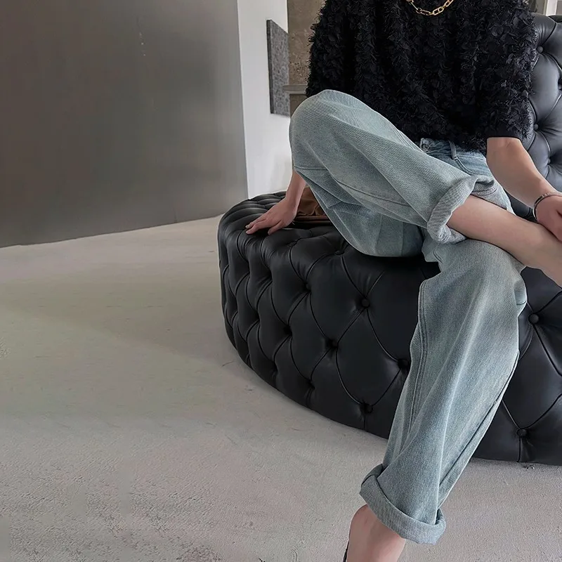 ZHISILAO Nový Vintage Klasické Modré Džínsy Ženy Priateľ Vysoký Pás Rovné Denim Nohavice Streetwear 2023 . ' - ' . 4