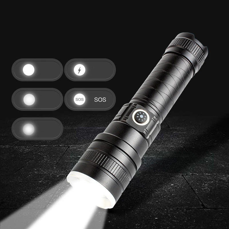ZK30 Nový Ultra Jasné Biele Svetlo Blesku Nabíjanie pomocou pripojenia USB Vonkajšie Zoom Dlhý Rad Silné Svetlo LED Baterka . ' - ' . 2