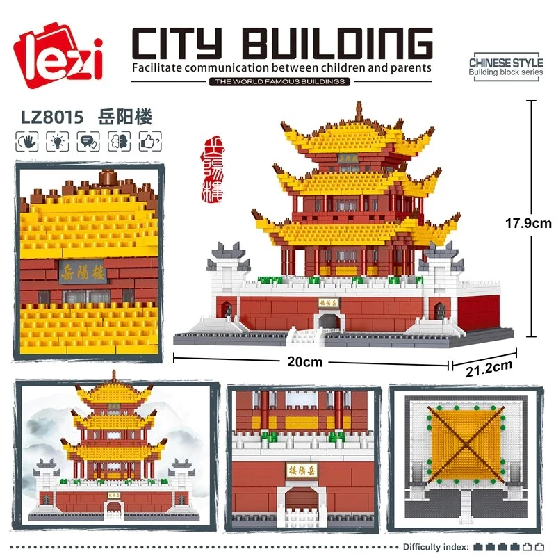 Čínska Kultúra Mini Hrad Architektúra Stavebné Bloky Miniatúrne Zberateľskú Montáž Hračka Súprava Mini Diamond Blok pre Dieťa Dospelých . ' - ' . 3