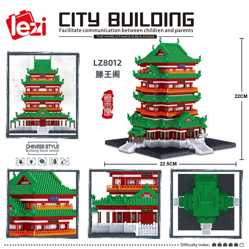 Čínska Kultúra Mini Hrad Architektúra Stavebné Bloky Miniatúrne Zberateľskú Montáž Hračka Súprava Mini Diamond Blok pre Dieťa Dospelých . ' - ' . 5