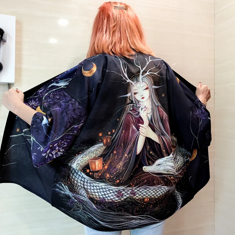 Ženské kimono 2019 pláži kimono cardigan blúzka žena yukata tričko Japonskej kultúry oblečenie, streetwear haori obi FF1613 L . ' - ' . 4