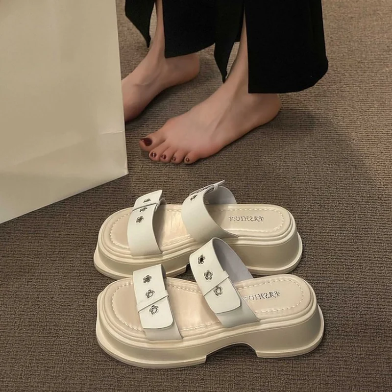 Ženy otvorenou špičkou Flip-flops Robustný Platformu Sandále Lete Roku 2023 Dizajn Kliny Podpätky Sandále Žena, Vonkajšie Hrubé Jediným Pláže Topánky . ' - ' . 1