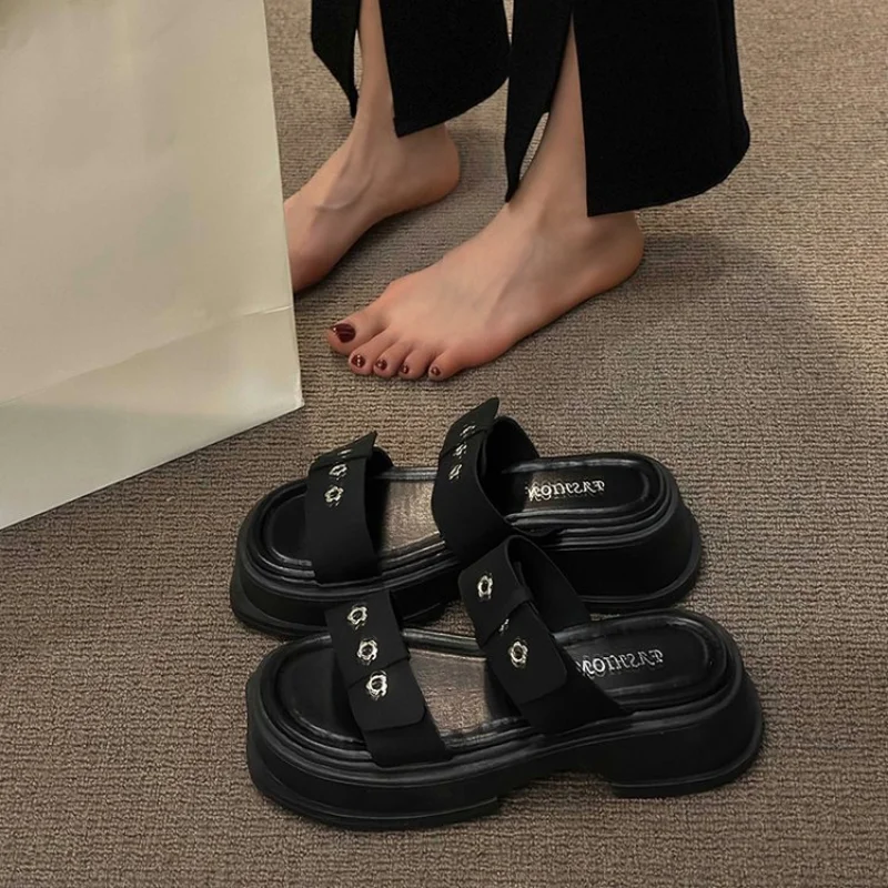 Ženy otvorenou špičkou Flip-flops Robustný Platformu Sandále Lete Roku 2023 Dizajn Kliny Podpätky Sandále Žena, Vonkajšie Hrubé Jediným Pláže Topánky . ' - ' . 3