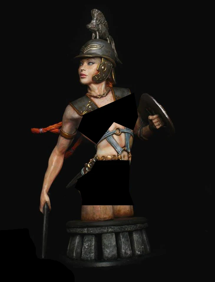 Živica Obrázok 1/9 dávnych žena bojovník s mečom poprsie Model Unassambled Nevyfarbené Obrázok Stavebných Kit . ' - ' . 2