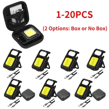 1-20pcs Mini LED Baterka USB Nabíjateľné LED Svetlo, 4 Režimy Keychain Pracovné Svetlo Malé Vrecko Svetlo Vývrtka Pracovné Svetlá