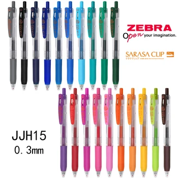 1 Ks Zebra SARASA Gélové Pero JJH15 Push Typ Farba Vody Perá 0,3 mm Študent Perá na Písanie Poznámok Strane Knihy Maľovanie Dodávky