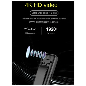 1 Kus 1080P HD Mini Kamera Malé Neviditeľné 180° Športové Kamery Vonkajšie Kamery Telo Nosené Kamerou na Nočné Videnie Verzia