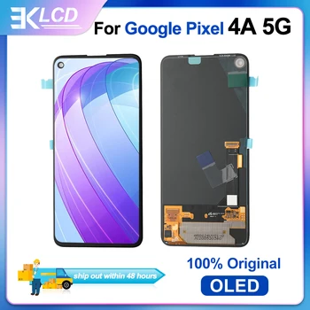100% Originálne OLED Pre Google Pixel 4a 5G LCD Displej Dotykový Displej Digitalizátorom. Náhradné Zhromaždenie S Rámom Č Mŕtvy Pixel