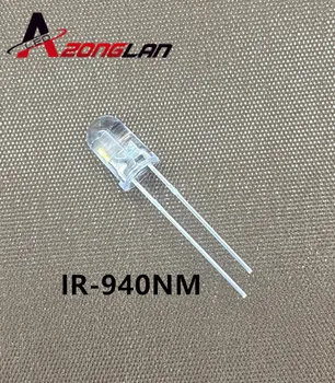 100ks 5mm IR LED Diód (led 850nm 940nm Vysielač Infračerveného Vysielača Phototransistor Photodiode Neviditeľné DIY PCB