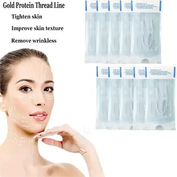 12-360PCS Žiadne Ihly Gold Proteín Line Vstrebateľný Anti-wrinkle Face Filler Výťah Spevnenie Kolagénu Niť Anti-Aging Pleťové Sérum