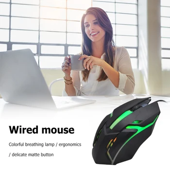 120 cm USB 5500dpi 2 Tlačidlá Led Káblové Myší Príslušenstvo Business Myši Svietiť pre Počítač, Notebook, pc