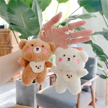 12cm Kawaii Mini Roztomilý Medveď Zajaca Plyšové Keychain Hračky Mäkké Bavlnené prívesok na Hračky pre Dievčatá a Deti