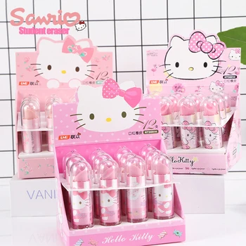 12pcs Sanrio Anime Hello Kitty Cartoon Rúž Gumu Tvorivé Prenosné Gumu Dievča Vzdelávania Office Darčeky Papiernictvo Veľkoobchod