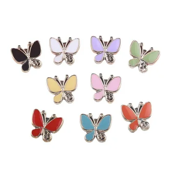 18pcs Nový Roztomilý Pokovovanie Farebný Motýľ, ABS Flatback Figúrka Remesiel Cabochon Ornament Šperky Čo Vlásenky Príslušenstvo
