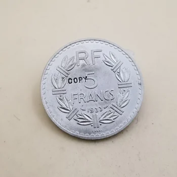 1933 Francúzsko 5 Frankov(Essai) kópie mincí, pamätných mincí,-replika mince