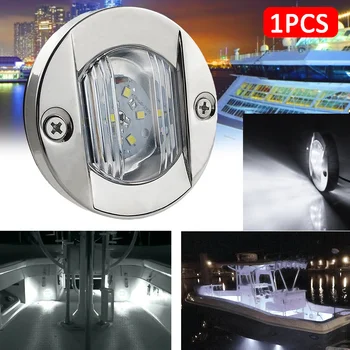 1PC Biela Kolo Morských Lodí LED Zadné Svetlo Kabíny Palube Zdvorilosť Svetlo Vodotesný Led Zadné Lampy, Modrá/Biela 120 Stupňov Auto Svetlá