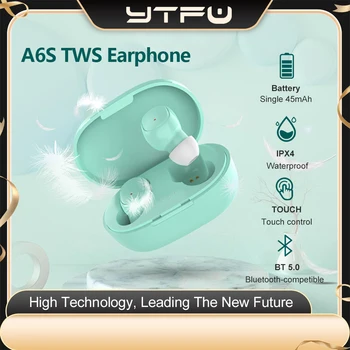 1pcs A6S TWS Bezdrôtové Slúchadlá Bezdrôtové Slúchadlá Stereo Headset Športové Slúchadlá Mikrofón S Nabíjanie Box Pre Smartphone Nástroje