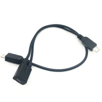 1pcs Micro USB 2.0 Y Rozbočovač usb, 1 Žena 2 Male Údaje Poplatok Predlžovací Kábel pre LG, Blackberry, Nokia, Toshiba