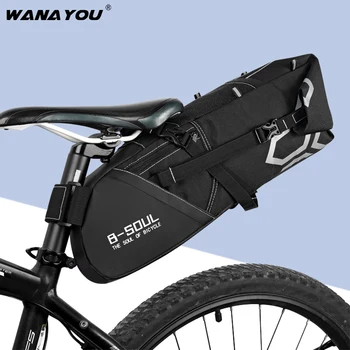 2 L 12L Nepremokavé Cyklistické Sedlo Taška,jazda na Bicykli Taška pre MTB, Road,Veľkú Kapacitu Skladacia Chvost Zadné Vrecko batožinového priestoru Bikepacking