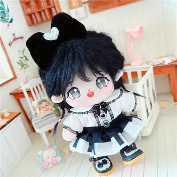 20 cm Bavlna Baby Doll s vlasmi(kostra) Plyšové Bábiky Hračky Bábiky, Príslušenstvo pre naše generácie Kórea Kpop EXO idol Bábiky