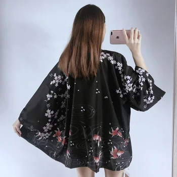 2021 Japonské Kimono Ženy Yukata Ázijské Oblečenie Kimonos Samuraj Cardigan Tričko Anime Kimono Streetwear Yukata Ženy Haori FF3267